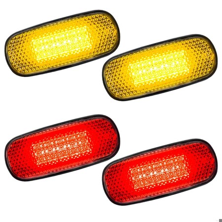 Recon 03-09 RAM DUALLY FENDER LENSES (4PC) 2 RED/2 AMBER LED LIGHTS CLEAR LE 264131CL
