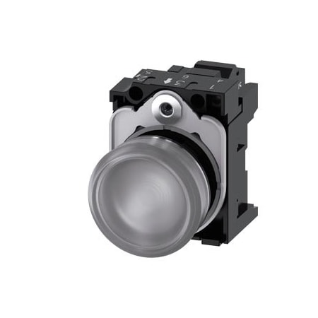 Siemens Indicator light, 22 mm, round, metal, shiny, clear, lens, smooth 3SU1152-6AA70-3AA0-ZY10