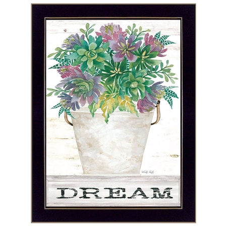 Homeroots Dream Succulents 1 Black Framed Print Wall Art 416105