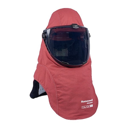 Salisbury Arc Flash Hood, 4 PPE CAT, 40 cal/sq cm, Polyphenyl Ether Window, Gray/Red, Universal FH40PRG-C-PP