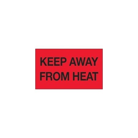 Bubblefast 3 x 5'' - ''Keep Away from Heat'' Fluorescent Red Labels BFDL2801