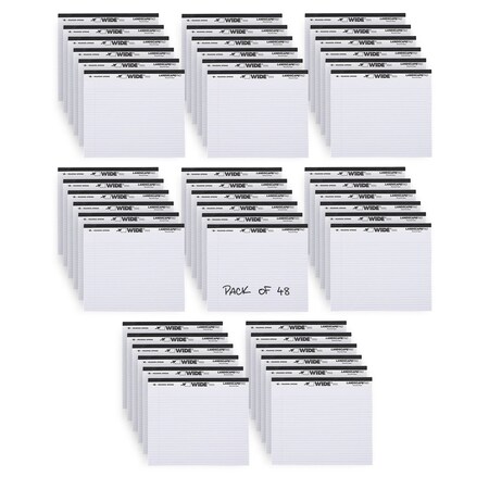 Roaring Spring Case of Recycled Landscape Note Pads, 11"x9.5", 40 sheets, College Ruled W/Margin, Micro-Perforated, PK48 74500cs