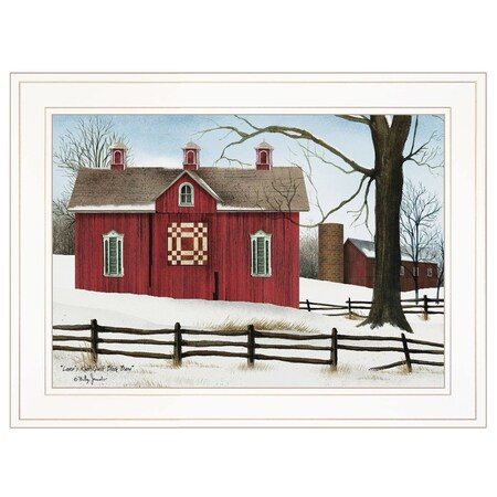 Homeroots Lovers Knot Quilt Block Barn 1 White Framed Print Wall Art 404387