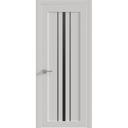 Sartodoors Interior Door 32 x 80 inches, BASIC 4903 White with Black Glass, Single Regular Panel Frame Handle BASIC4903ID-WS-32