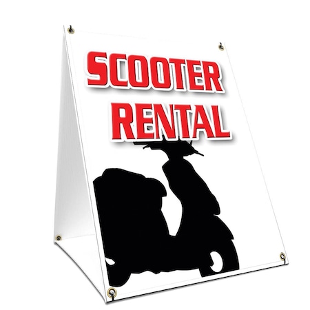 Signmission Scooter Rental, 36 Inch x 24 Inch A-frame Yard Sign, Plastic Sign SBC-2436-Scooter Rental
