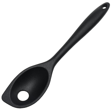 Chef Craft Premium Series Mixing Spoon, 11 in OAL, Silicone/Steel, Black 13631
