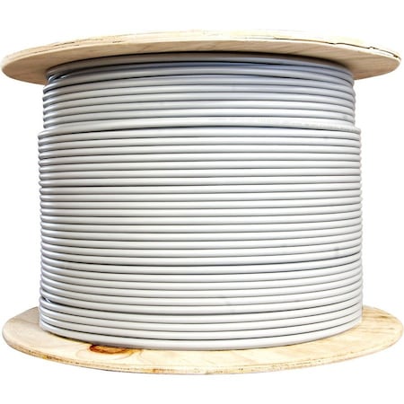 Cable Wholesale Shielded Cat6 Ethernet Cable, F/UTP, Solid 23 AWG Copper, POE Compliant, Gray, Spool, 1000 foot 10X8-521NH
