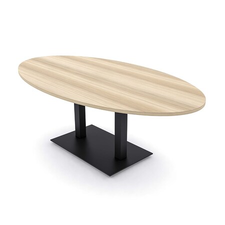 Skutchi Designs Oval Conference Table With Power Unit, 48 in W, 84 in L, Brown HAR-OVL-48X84-DOU.BK-K525-NA