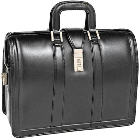 Serverusa 17 Inch Morgan Black Leather Litigator Notebook Briefcase - SE762183