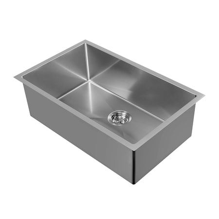 Whitehaus Collection Noah Plus 16 gauge Single Bowl Linen Textured Dual-Mount Sink Set WHNPL3318-GM