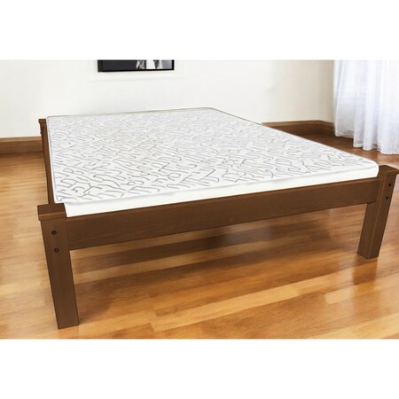 Homeroots Brown Solid Wood Full Bed Frame 546703