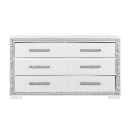 Homeroots 60" Silver Wood Six Drawer Dresser 633702