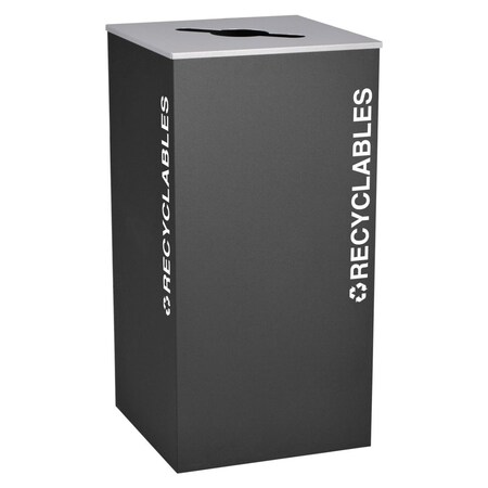 Ex-Cell Kaiser 36 Gallon Square Recycling Receptacle, Black RC-KD36-R BLX