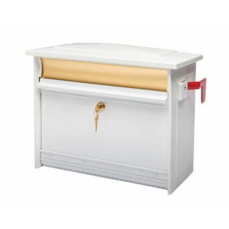 Architectural Mailboxes Mailsafe Locking Wall-Mount Mailbox, White MSK00WAM