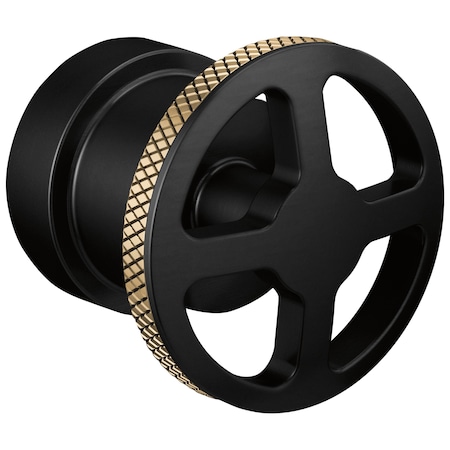 Brizo Litze Pressure Balance Valve Trim Handle Kit, Wheel Matte Black/Luxe Gold HW60P32-BLGL