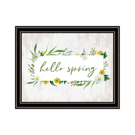 Homeroots Hello Spring Black Framed Print Wall Art 530058