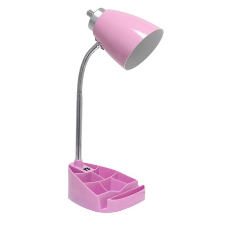 Homeroots 19" Pink Swing Arm USB Table Lamp 645978