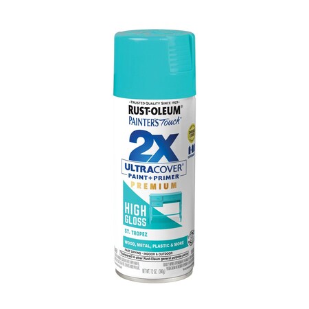 Rust-Oleum Spray Paint, St Tropez, High Gloss, Solvent, 12 Oz 331175