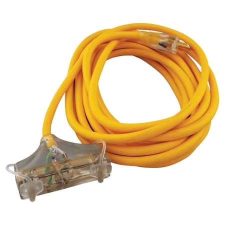 Southwire SJEOW Extension Cord, 12 AWG, Outdoor, 12/3, 1 Outlets, Yellow, 25 ft 172-03487
