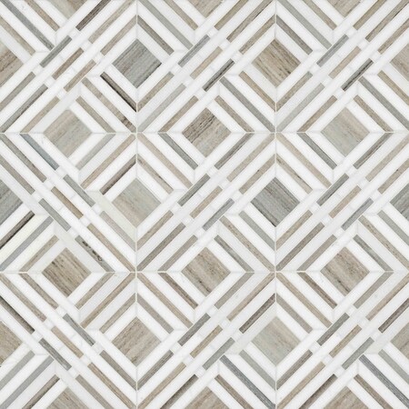 Msi Wellington Pattern Sample in. Polished Marble Mosaic Floor And Wall Tile ZOR-MD-0631-SAM