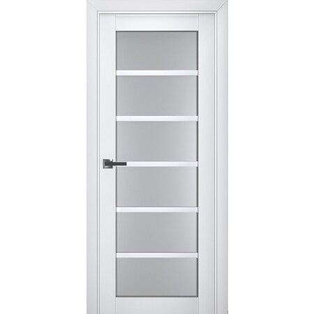 Sartodoors Interior Solid French Door Frosted Glass White 32x96 Solid Core Modern Interior VEREGIO7602ID-WS-3296