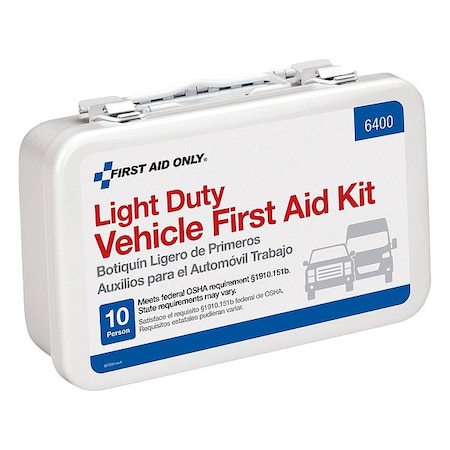 First Aid Only First Aid Kit, Steel Box, 75 Components, 10 People Served 6400