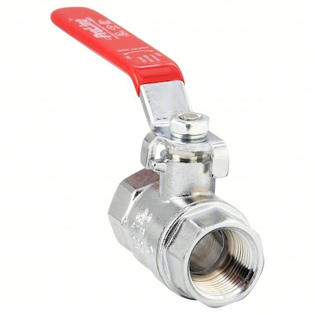 Zoro Select 3/4" FNPT Chrome Brass Ball Valve Inline 107-824-CP