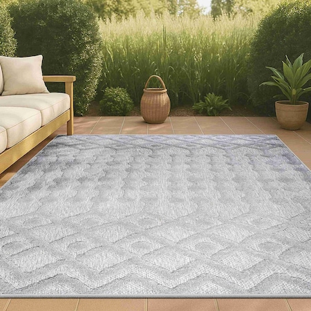 Jonathan Y Peralta Moroccan Diamond Light Gray 5 ft. x 8 ft. Indoor/Outdoor Area Rug IBZ103C-5