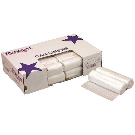 Renown 25 Gal. 30 in. x 37 in. 10 mic Natural Can Liner, 500PK REN12500