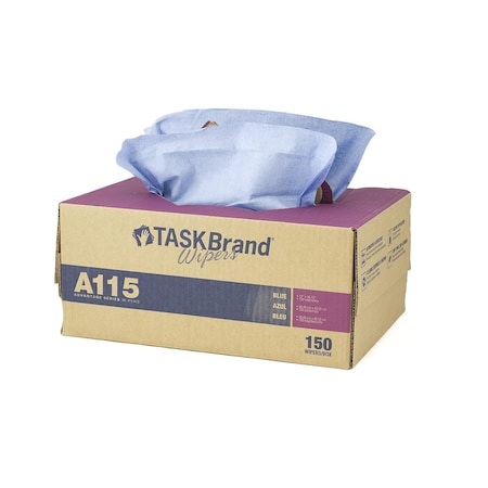 Hospeco Taskbrand Advantage Series Cleaning Cloths -12x16.75 - Blue - Case of 150, 150PK N-A115ITB