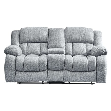 Homeroots 77" Light Gray Manual Reclining Loveseat With Storage 561562