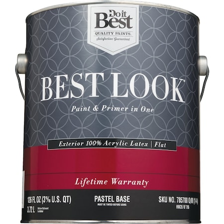 Do It Best 100% Acrylic Latex Premium Paint & Primer In One Flat Exterior House Paint Pastel Base 1 Gal. HW35W0796-16