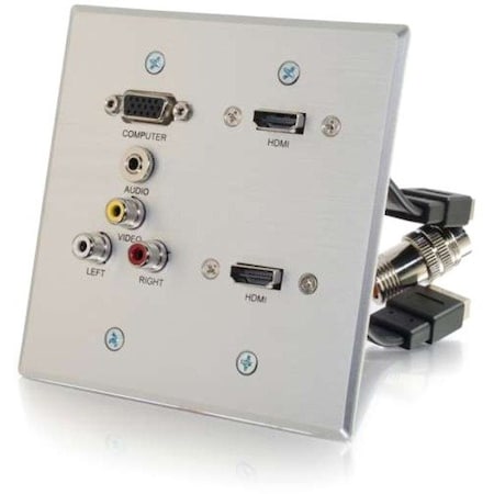 C2G RAPIDRUN VGA, STEREO AUDIO, COMPOSITE VIDEO AND RCA STEREO AUDIO DOUBLE GANG WAL 60143