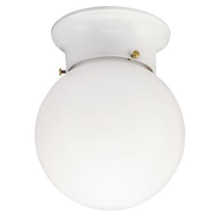 Westinghouse One-Light Indoor Flush-Mount Ceiling Fixture White, White Glass Globe 6660700
