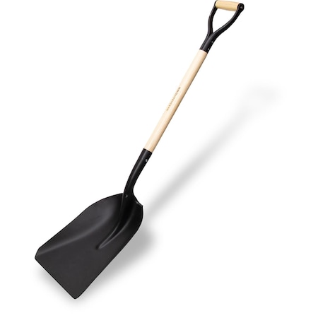 Marshalltown Scoop Shovel, Steel Square End Blades, 31 Wood Handle with D-Grip Handle STSCD