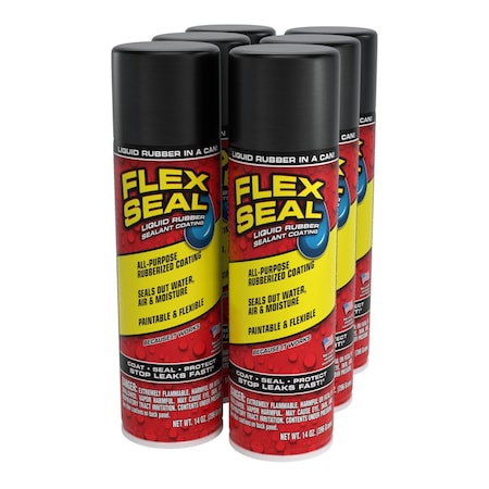 Flex Seal Flex Seal Black, Net Wt. 14 oz, 6PK FSR20