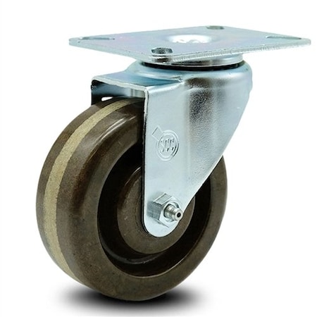 Service Caster SCC 4 in x 1.5 Brown High Temp Phenolic Wheel Swivel Caster - 300lbs/Caster SCC-20S415-PHSHT-TP2