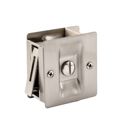 Geo 1-3/4" x 2-1/4" Privacy Sliding Door Lock Satin Nickel Finish GBH-SDPR-SN