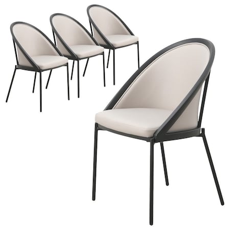 Leisuremod Urbane Collection Modern Dining Chair in Light Grey, 4PK UC21LGR4