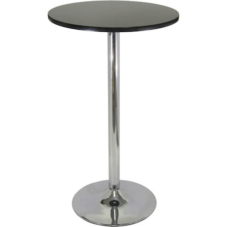 Winsome Pub Table - Black with Chrome MDF Top Iron Base Black Top Metal Leg 93624