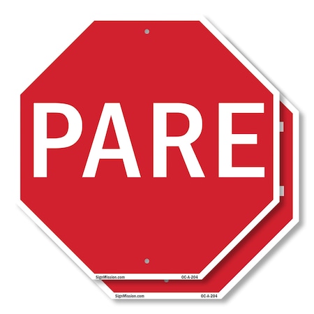 Signmission Pare, 18 inch X 18 inch, Plastic Sign, 2PK OC-P-2PACK-18-204