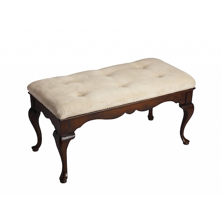 Homeroots Classic Cherry Brown Finish Bench 389169