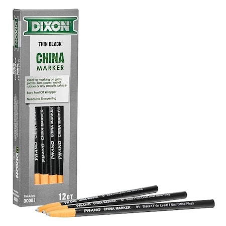 Dixon Ticonderoga DIXON TICONDEROGA 000 China Marker, Black, 7 in L 81