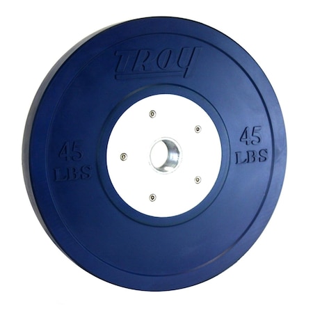 Troy Barbell 45 lbs Troy Competition Grade Rubber Bumper, Blue CCO-045SBP