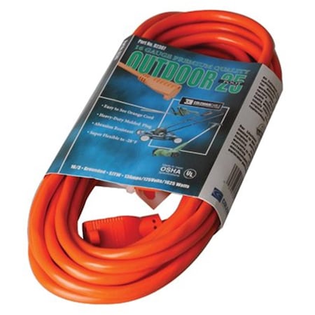 Southwire 25ft 16-3 Sjtw-A Orange Ext. Cord 3-Cond. Rou 172-02307