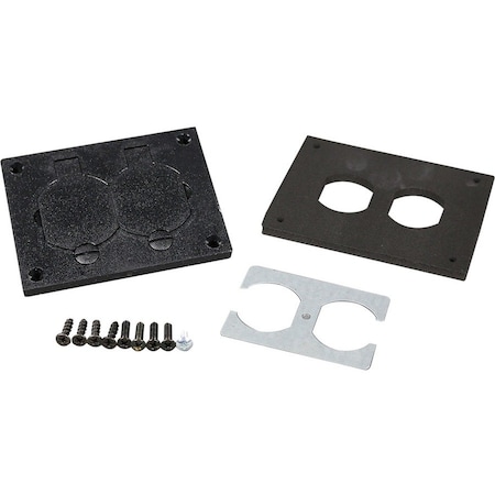 Wiremold Duplex Cover Plate, Black, Polycarbonate 828PR-BLK