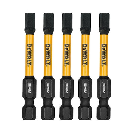 Dewalt FlexTorq Power Bit, L:2.25", PKG5, BitSize:5mm DWAF2HX5IR5