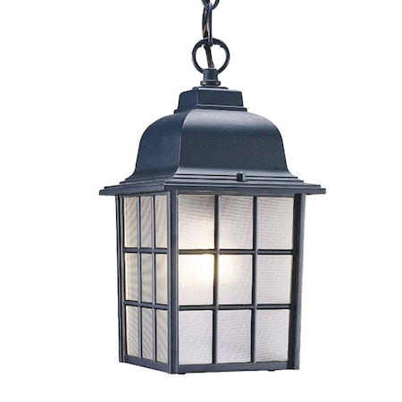Homeroots Matte Black Window Pane Lantern Hanging Light 398010
