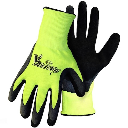 Boss V2 Flexi-Grip Men's Indoor/Outdoor Hi-Viz Work Gloves Black/High-Vis Green L B31282-L