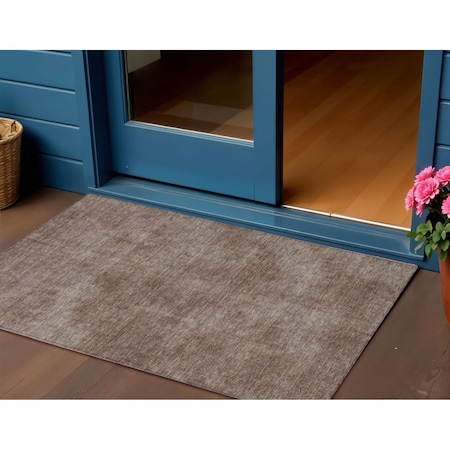 Homeroots 3' X 5' Brown Washable Indoor Outdoor Area Rug 598800